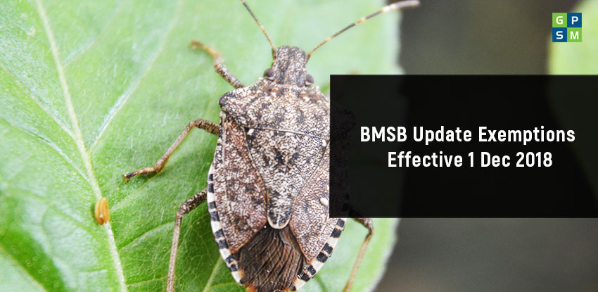 BMSB Update exemptions effective 1 Dec 2018